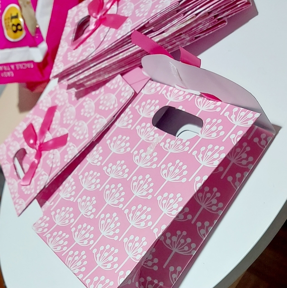 "Gift Bags" set of 18, 6.25" x 4.75" x 2.25" Pink Gift Bags For Small Gift Items - Picture 5 of 5